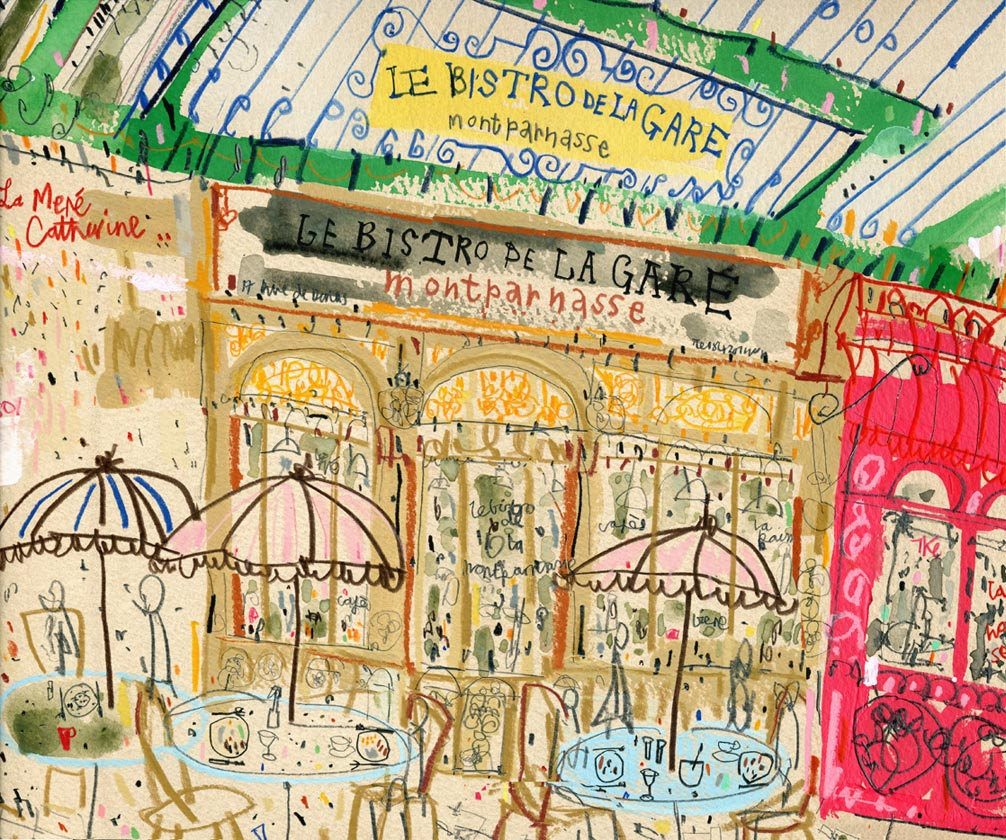 Paris Cafe Drawing at PaintingValley.com | Explore collection of Paris ...