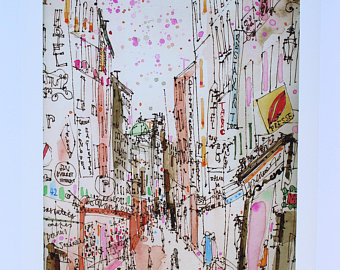 340x270 paris cafe drawing etsy - Paris Cafe Drawing