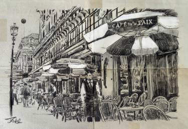 375x258 paris cafe drawing - Paris Cafe Drawing