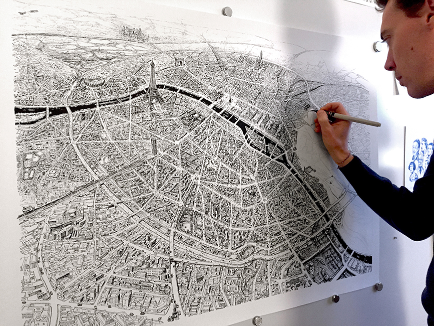 867x650 hyper detailed pencil drawing of paris fubiz media - Paris Drawing
