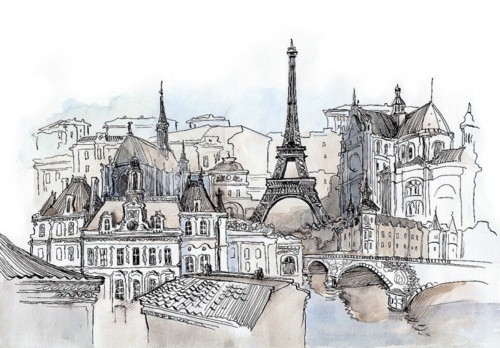 500x348 paris drawing via tumblr on we heart it - Paris Drawing