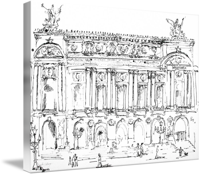 650x566 Opera Garnier Paris Ink Drawing - Paris Drawing Tumblr