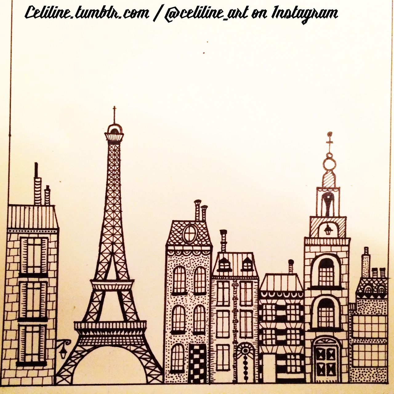 1280x1280 Draw Something Cute Little Paris Art Drawings, Doodle Art - Paris Drawing Tumblr