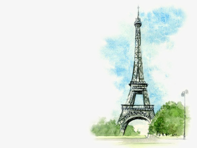 650x487 drawing eiffel tower, paris building, hand painted eiffel tower - Paris Eiffel Tower Drawing