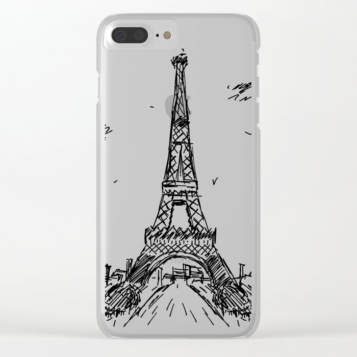700x700 paris eiffel tower drawing clear iphone case - Paris Eiffel Tower Drawing
