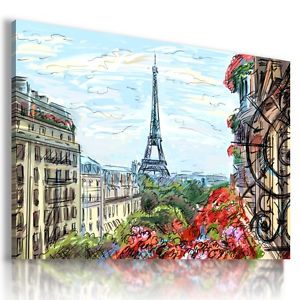 300x300 Drawing France Paris Eiffel Tower View Print Canvas Wall Art - Paris Eiffel Tower Drawing