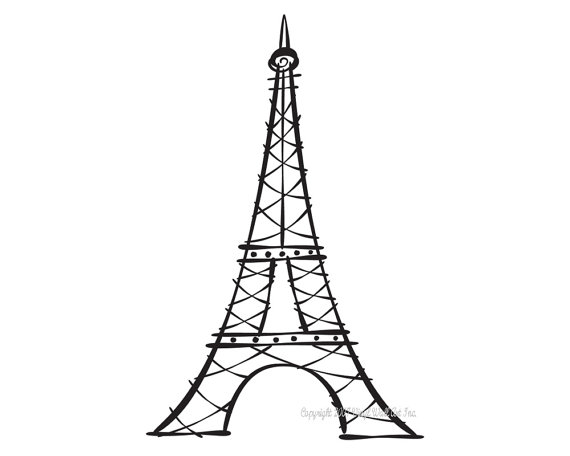 570x456 Eiffel Tower Drawing - Paris Eiffel Tower Drawing Easy