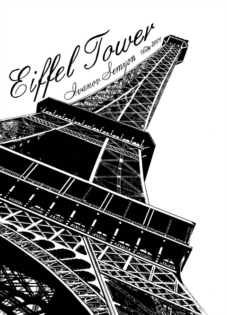 759x1054 eiffel tower paris, france drawing - Paris France Drawing