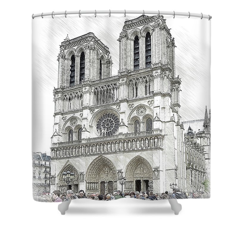 800x800 notre dame de paris, in paris, france illustration in draw, ske - Paris France Drawing