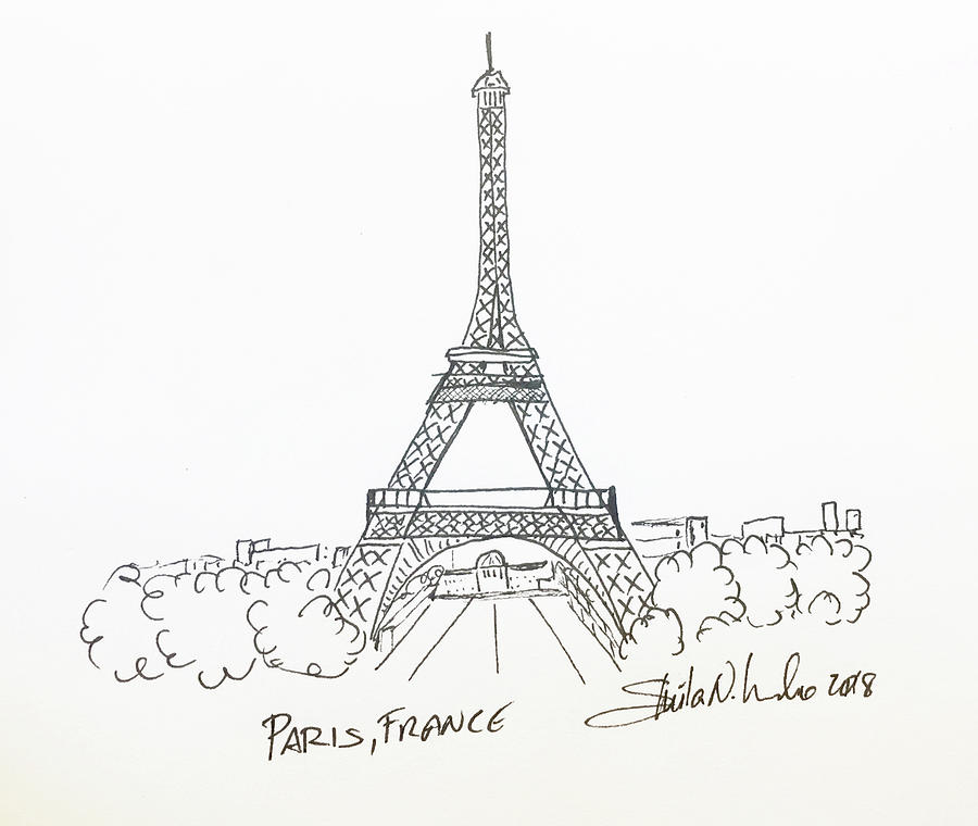 900x760 paris, france drawing - Paris France Drawing