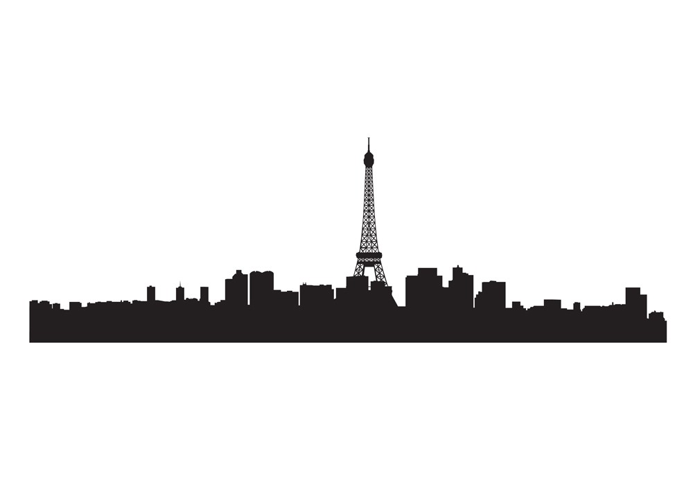 1000x709 France Drawing Skyline For Free Download - Paris Skyline Drawing