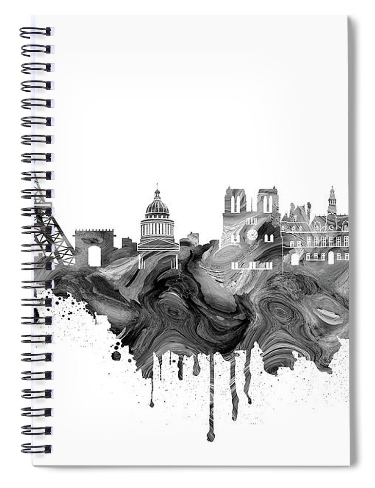 770x1000 Paris Skyline Italy Spiral Notebook For Sale - Paris Skyline Drawing
