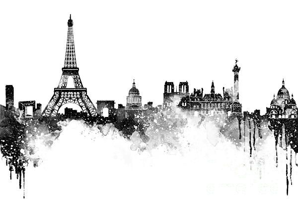 600x424 Paris Skyline Art - Paris Skyline Drawing