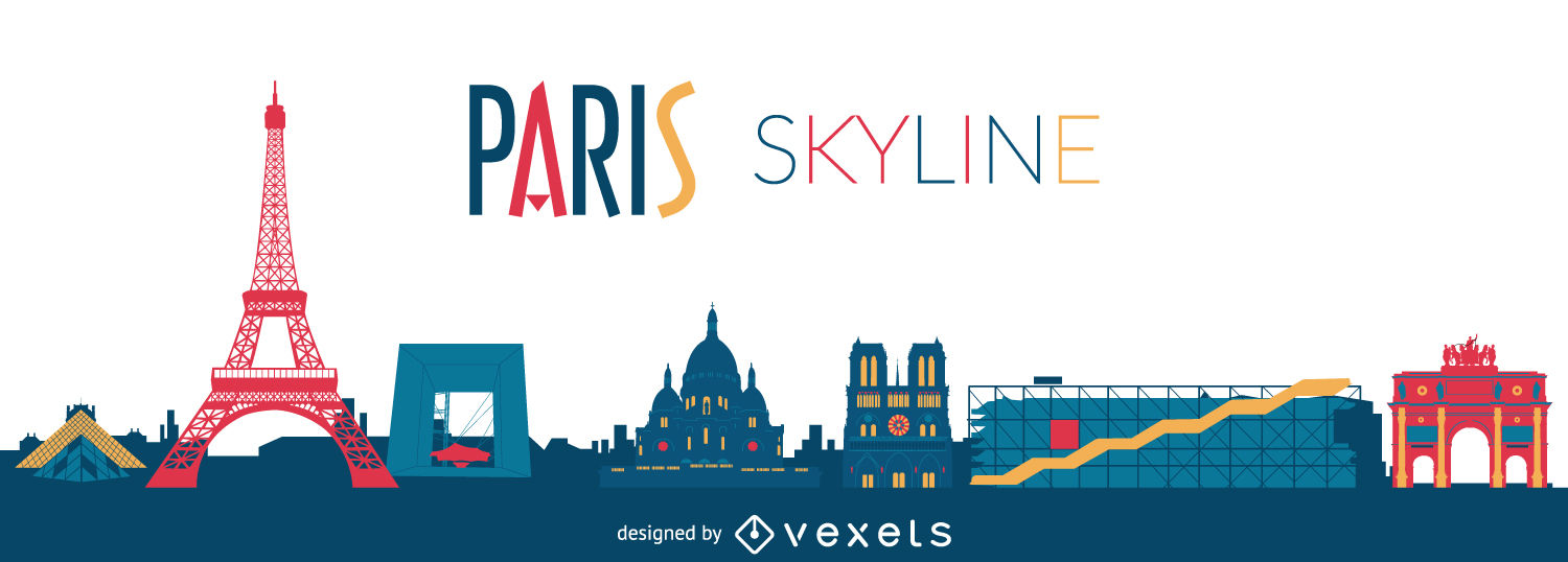 1500x538 Paris Sykline Drawing - Paris Skyline Drawing
