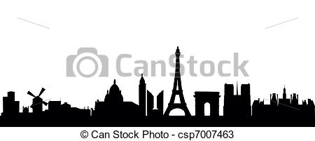 450x201 Detailed Vector Skyline Of Paris - Paris Skyline Drawing