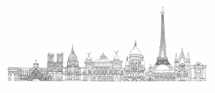 437x189 Drawingsprints - Paris Skyline Drawing