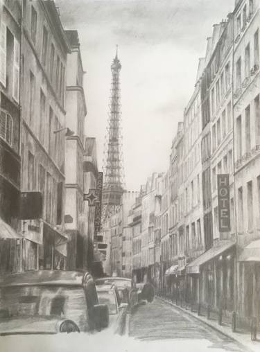 375x508 paris street drawing - Paris Street Drawing