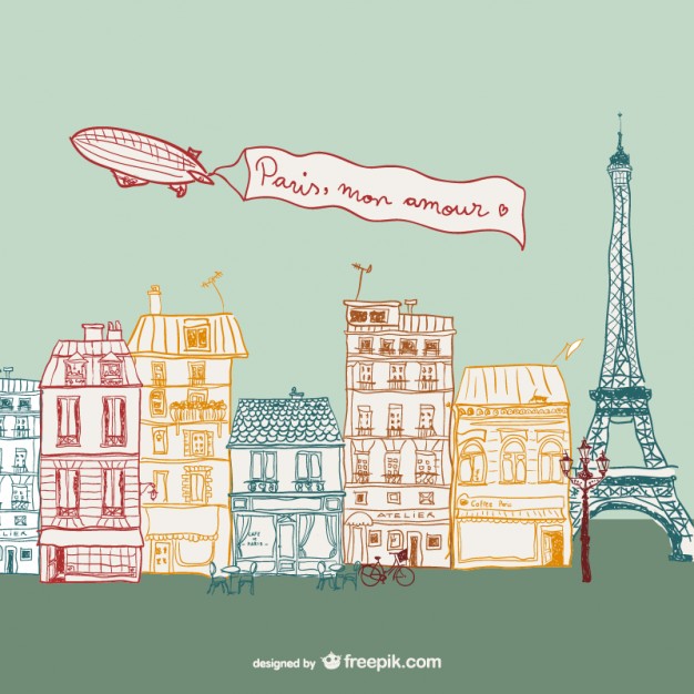 626x626 parisian street drawing vector free download - Paris Street Drawing