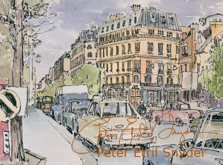 450x333 congested street, paris - Paris Street Drawing