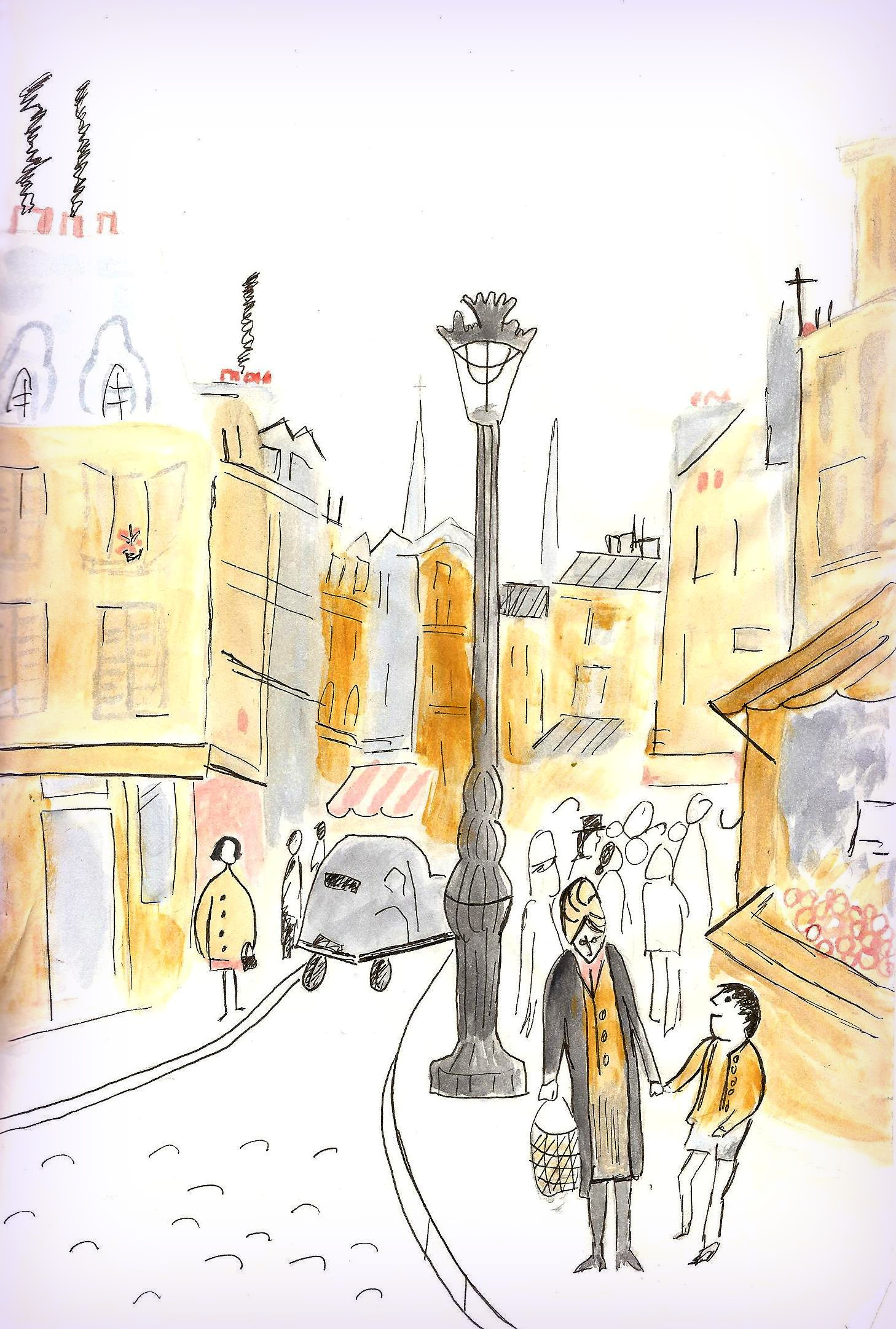 1458x2162 day paris street making made - Paris Street Drawing