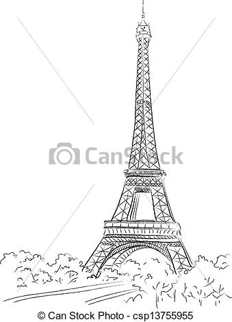 339x470 Paris, Background With The Eiffel Tower - Paris Tower Drawing