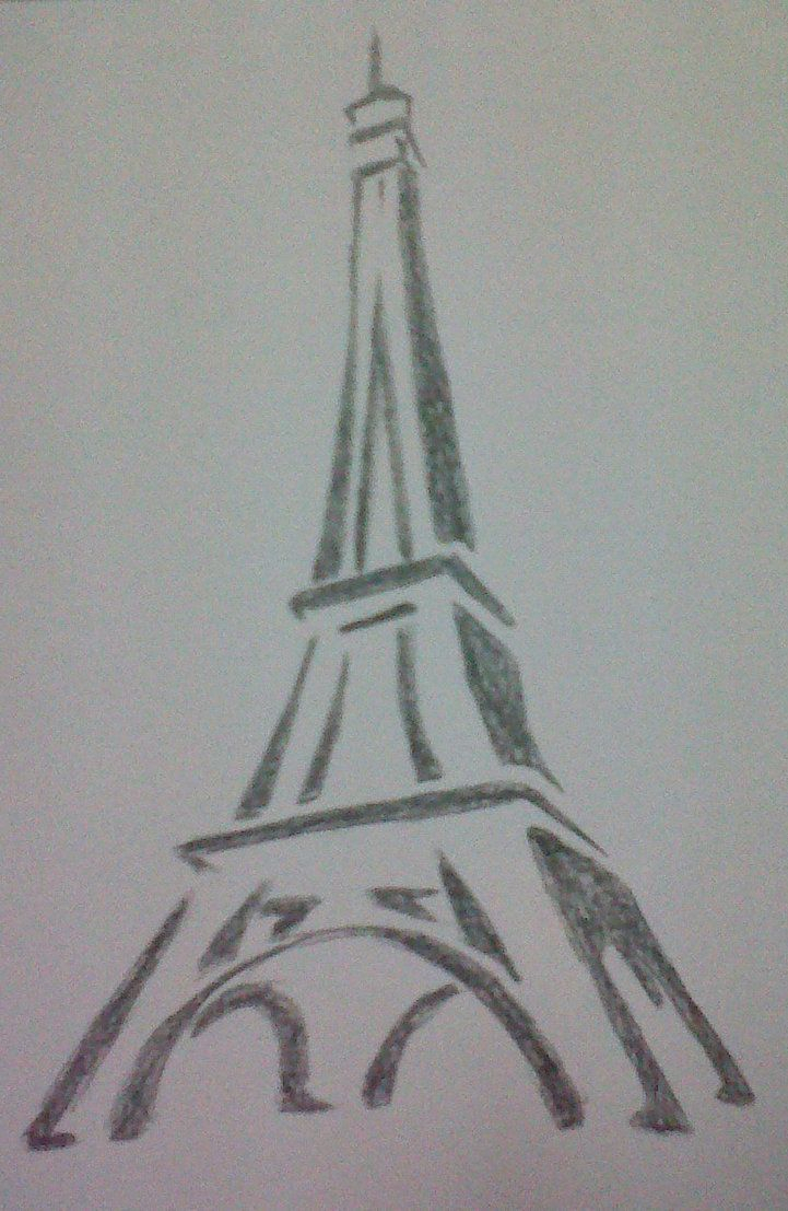721x1107 Pencil Sketch Of Eiffel Tower - Paris Tower Drawing