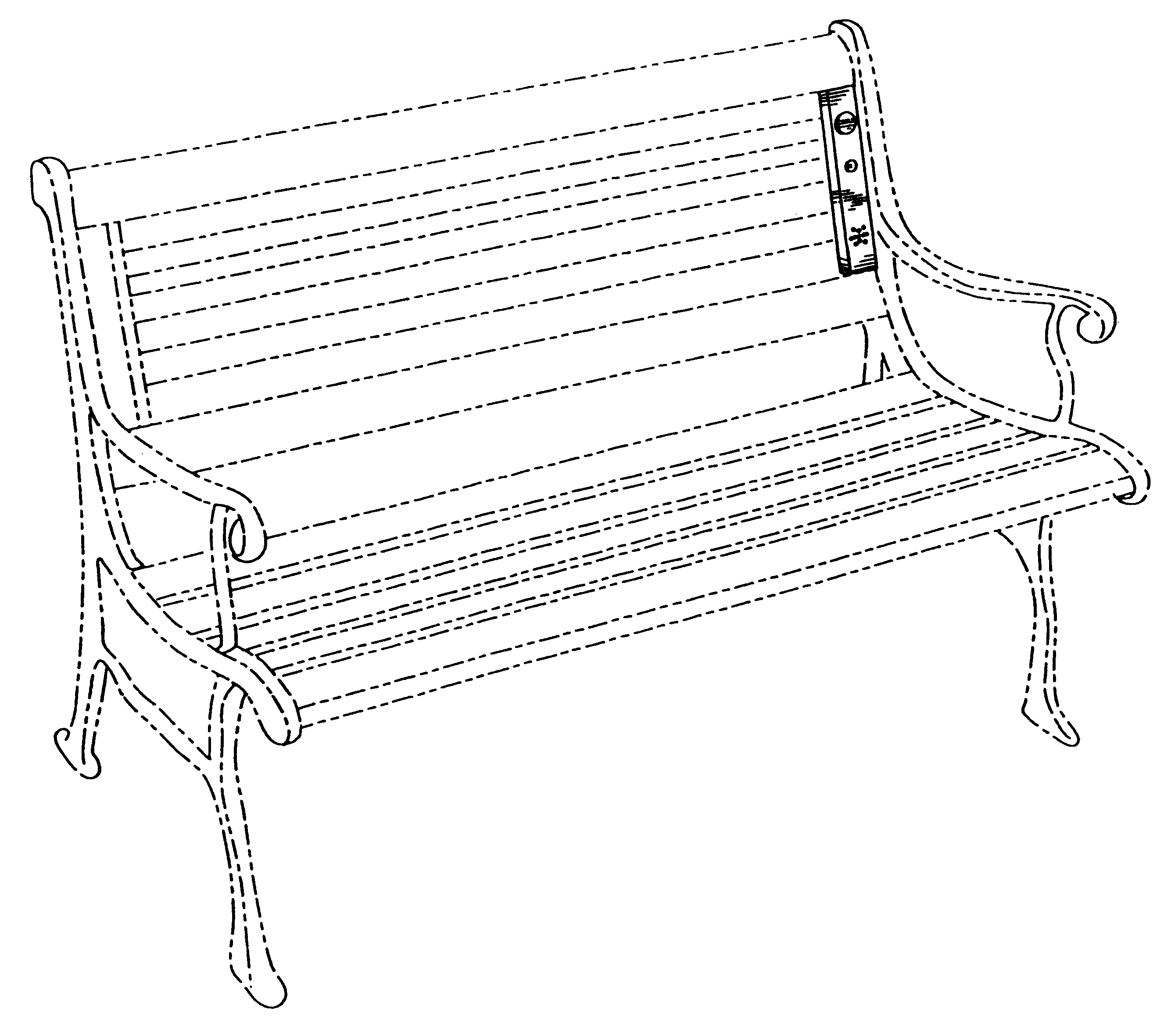 DIY Garden Bench Ideas - Free Plans for Outdoor Benches: Bench Park Drawing