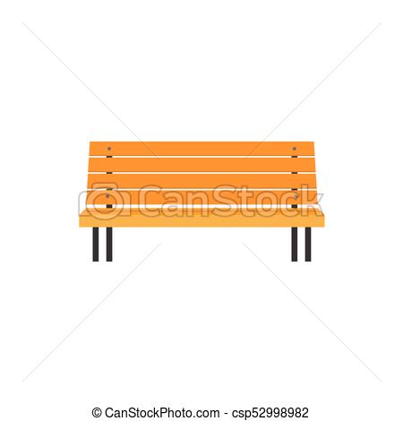 450x470 Stylized Flat Style Wooden Park Bench, Front View Illustration - Park Bench Drawing