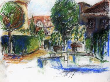 375x280 summer afternoon in the park drawing - Park Drawing