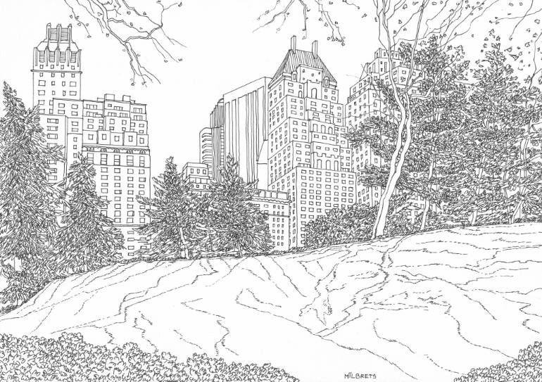 770x543 central park new york city drawing - Park Drawing