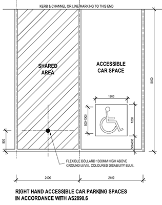 316x400 Disabled Carpark Cad Details Off Street Parking - Parking Space Drawing