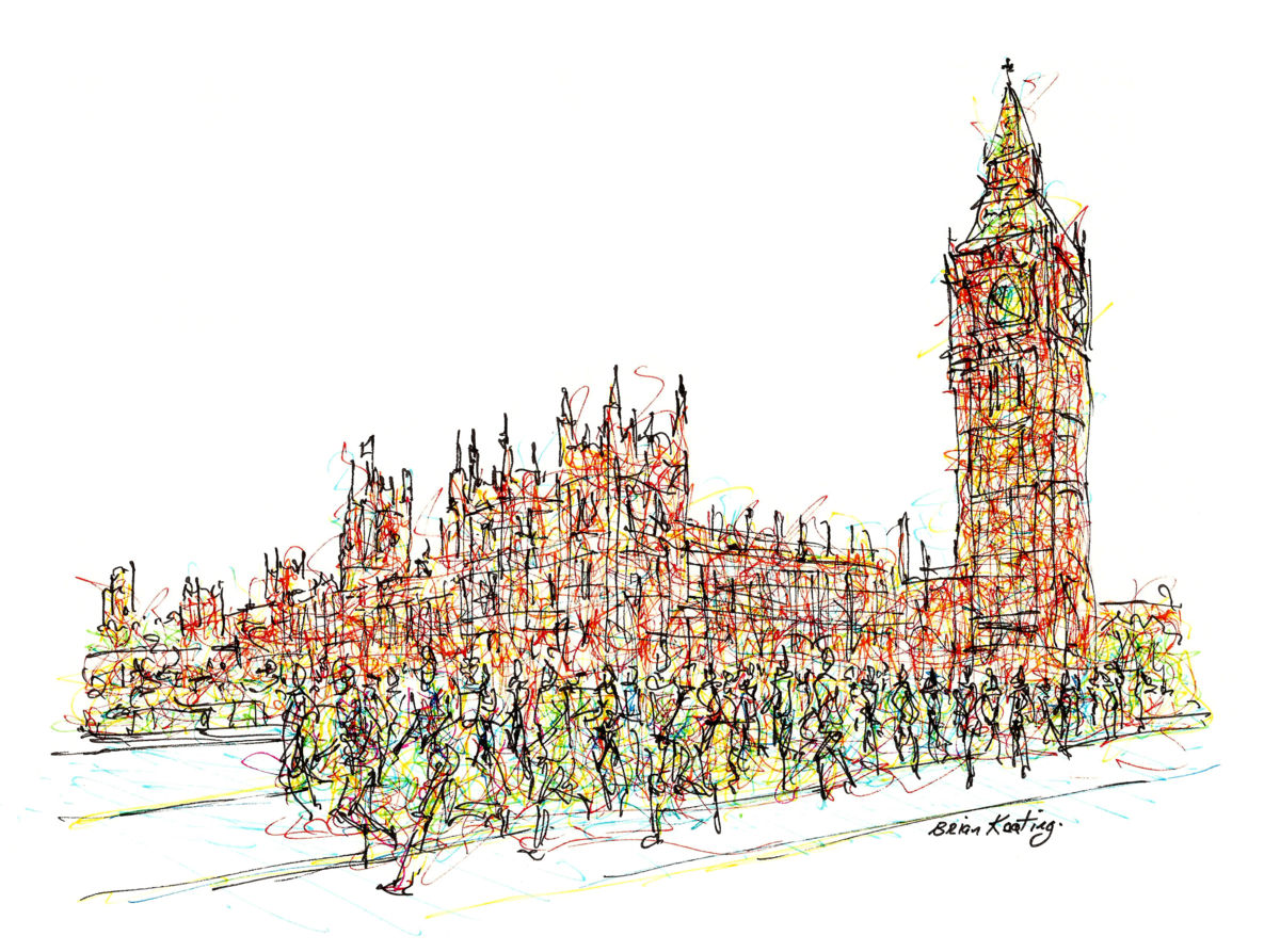 1200x893 london marathon houses of parliament drawing - Parliament Drawing