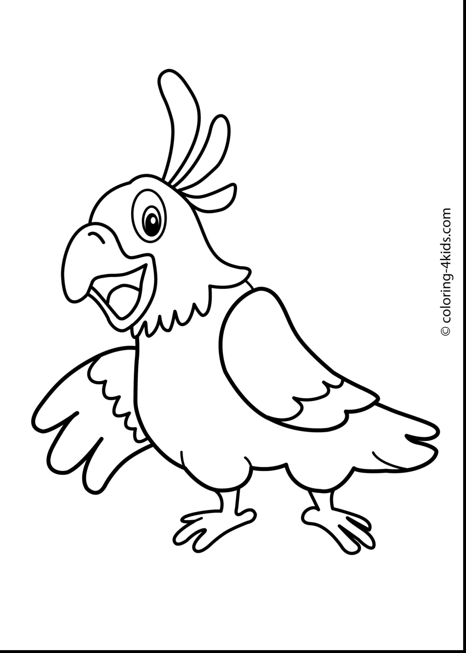 1631x2286 Parrot Drawing Outline Cartoon Coloring Pages - Parrot Drawing Images