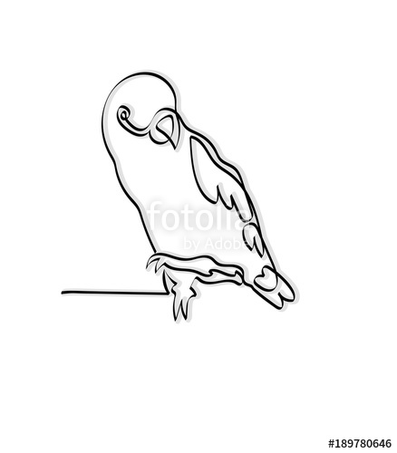 438x500 minimalistic continuous one line drawing of a parrot vector asset - Parrot Line Drawing