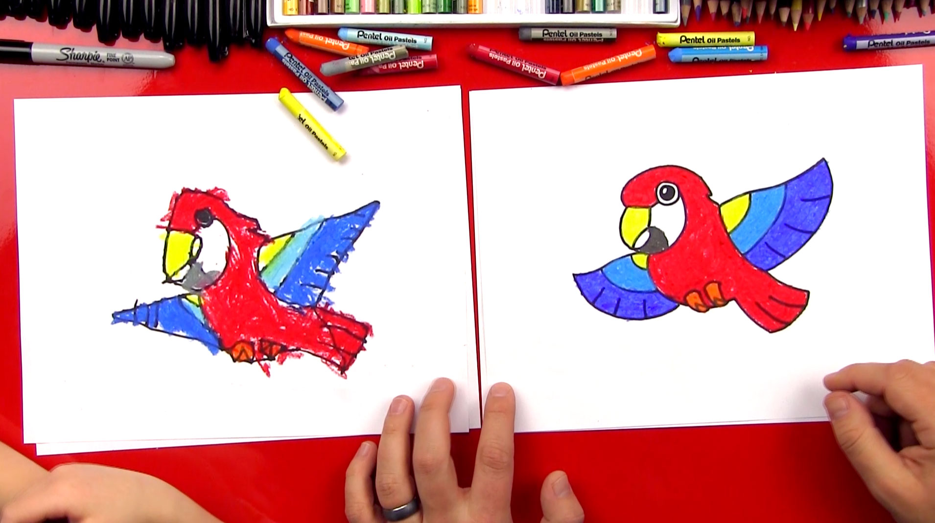 1910x1069 How To Draw A Cartoon Parrot - Parrot Picture Drawing