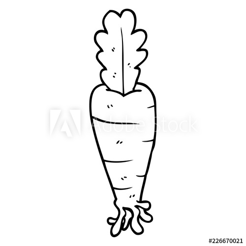 500x500 Line Drawing Cartoon Parsnip - Parsnip Drawing