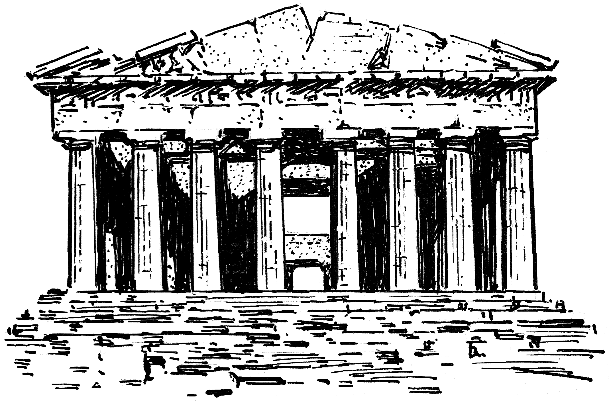 Parthenon Drawing at PaintingValley.com | Explore collection of ...