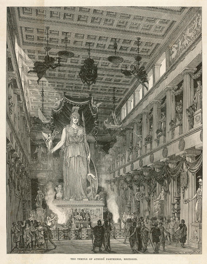 704x900 The Interior Of The Parthenon, Or Drawing - Parthenon Drawing
