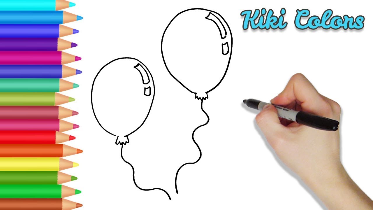 1280x720 how to draw party balloons part teach drawing for kids - Party Balloons Drawing