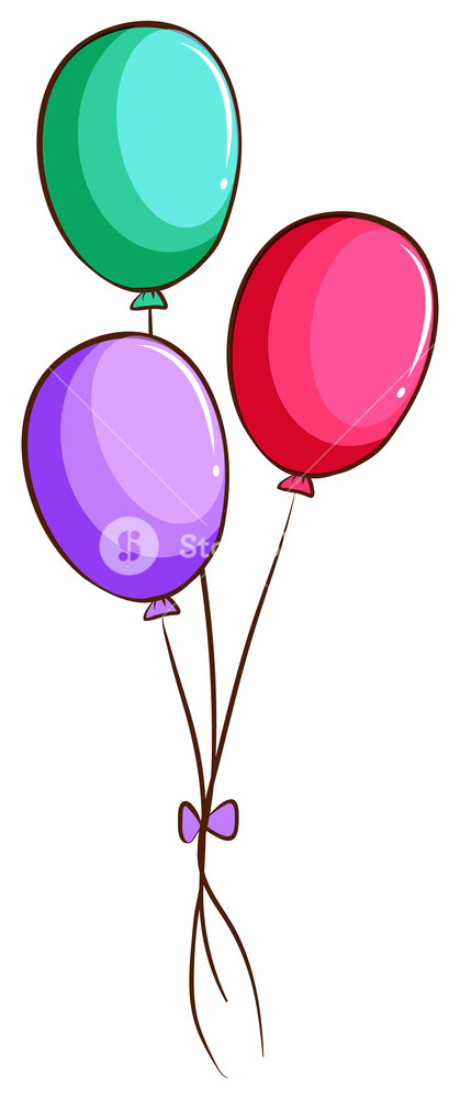 419x1000 illustration of a simple drawing of the coloured balloons - Party Balloons Drawing