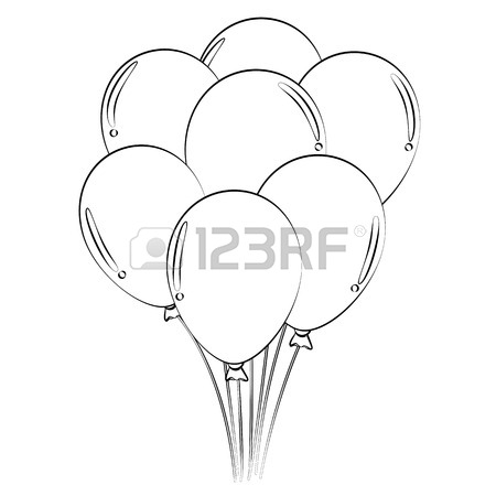 450x450 party balloons drawing - Party Balloons Drawing
