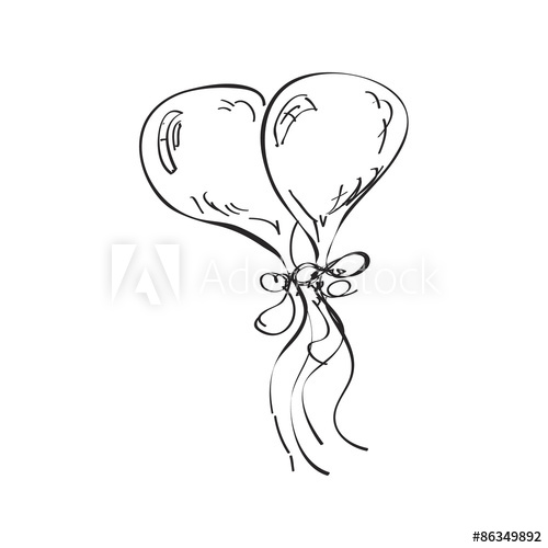 500x500 simple doodle of party balloons - Party Balloons Drawing