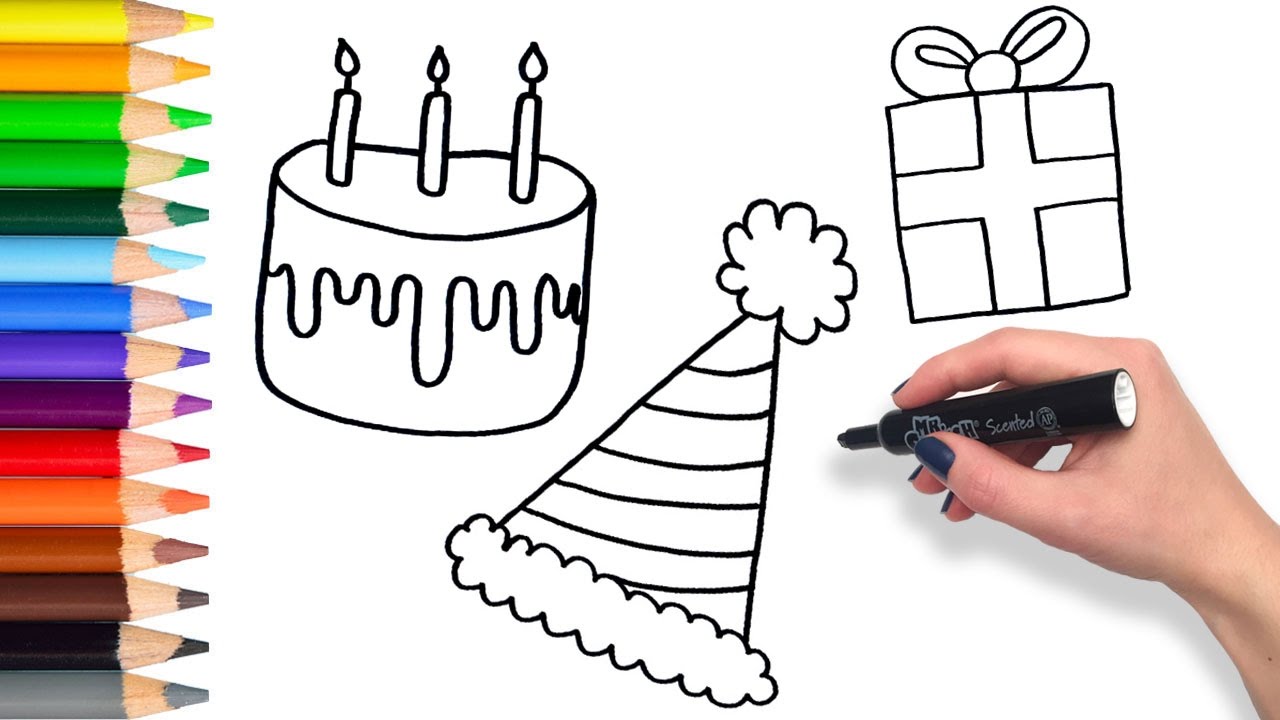 1280x720 learn to draw a party compilation teach drawing for kids - Party Drawing