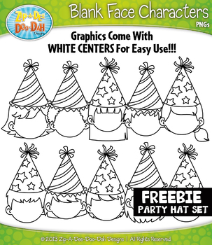 303x350 free party hat blank face characters clipart {zip a dee doo dah - Party Hat Drawing