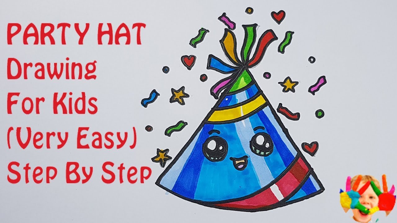 1280x720 how to draw a party hat for kide step - Party Hat Drawing