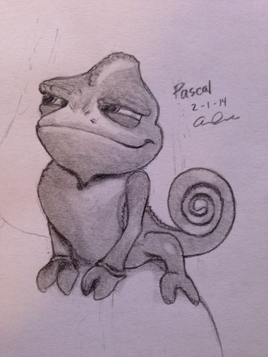 1024x1365 how to draw pascal from tangled - Pascal Tangled Drawing.