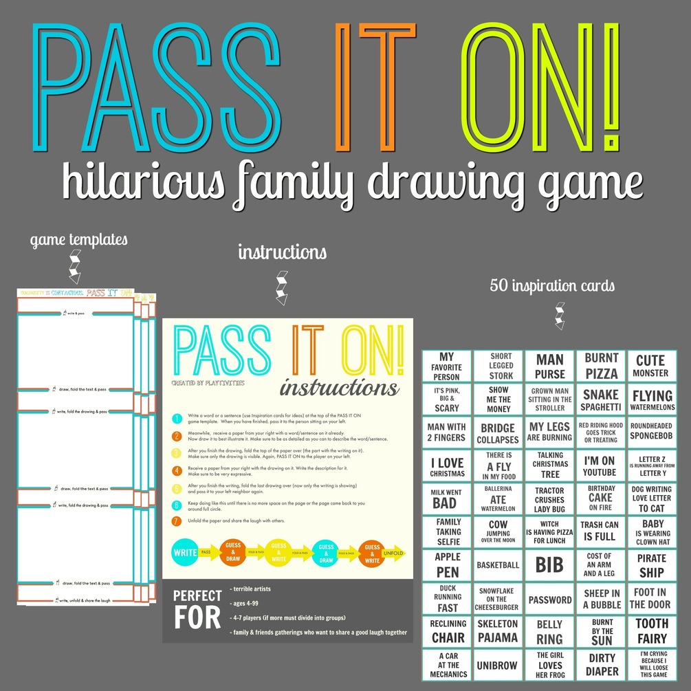 1005x1005 pass it on hilarious family drawing game - Pass Drawing