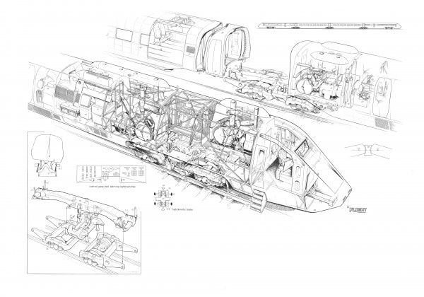 600x420 prints of british rail advanced passenger train cutaway drawing - Passenger Train Drawing