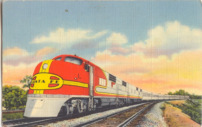 794x500 santa fe super chief train of the stars cruising the past - Passenger Train Drawing