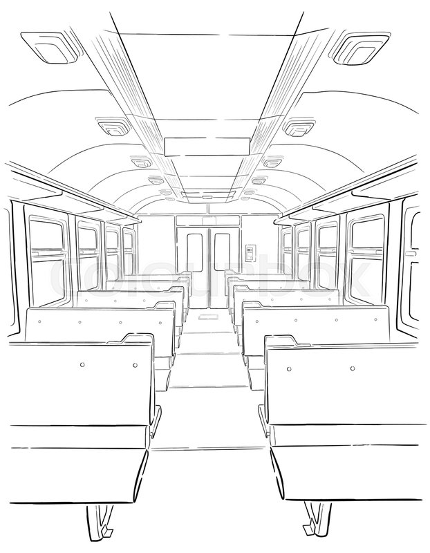 622x800 vector sketch of passenger train stock vector colourbox - Passenger Train Drawing